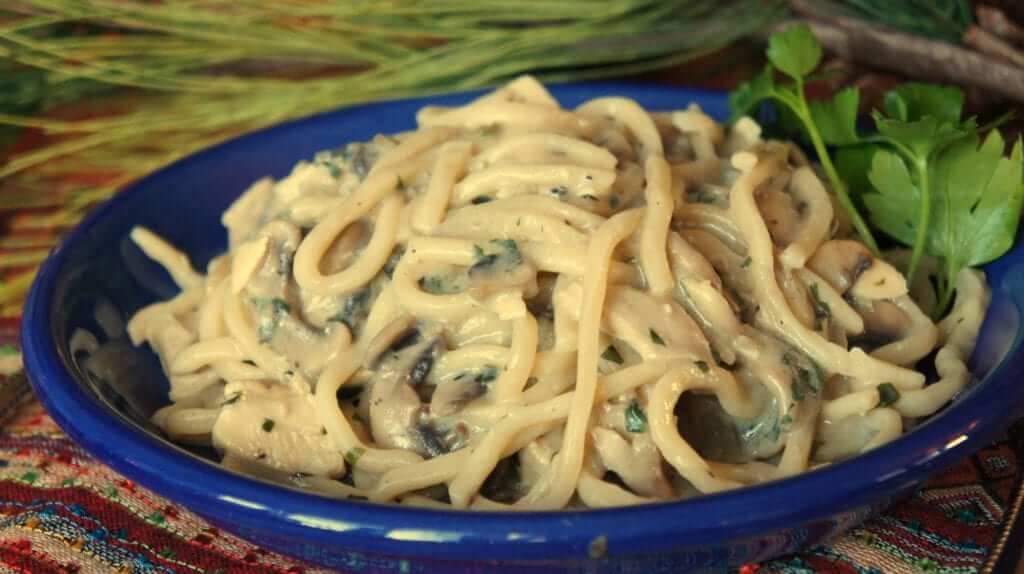 Bowl with no-bake Turkey Tetrazzini