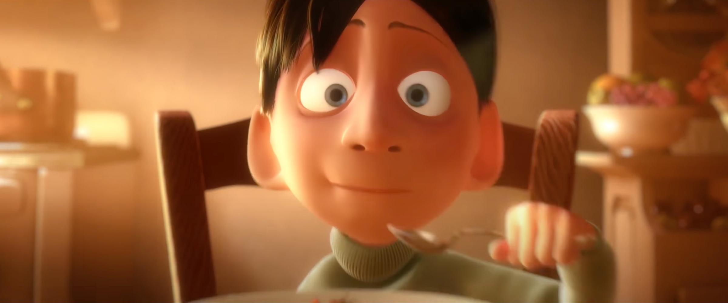 Movie clip from the movie Ratatouille with young food critic remembering his mother's cooking.