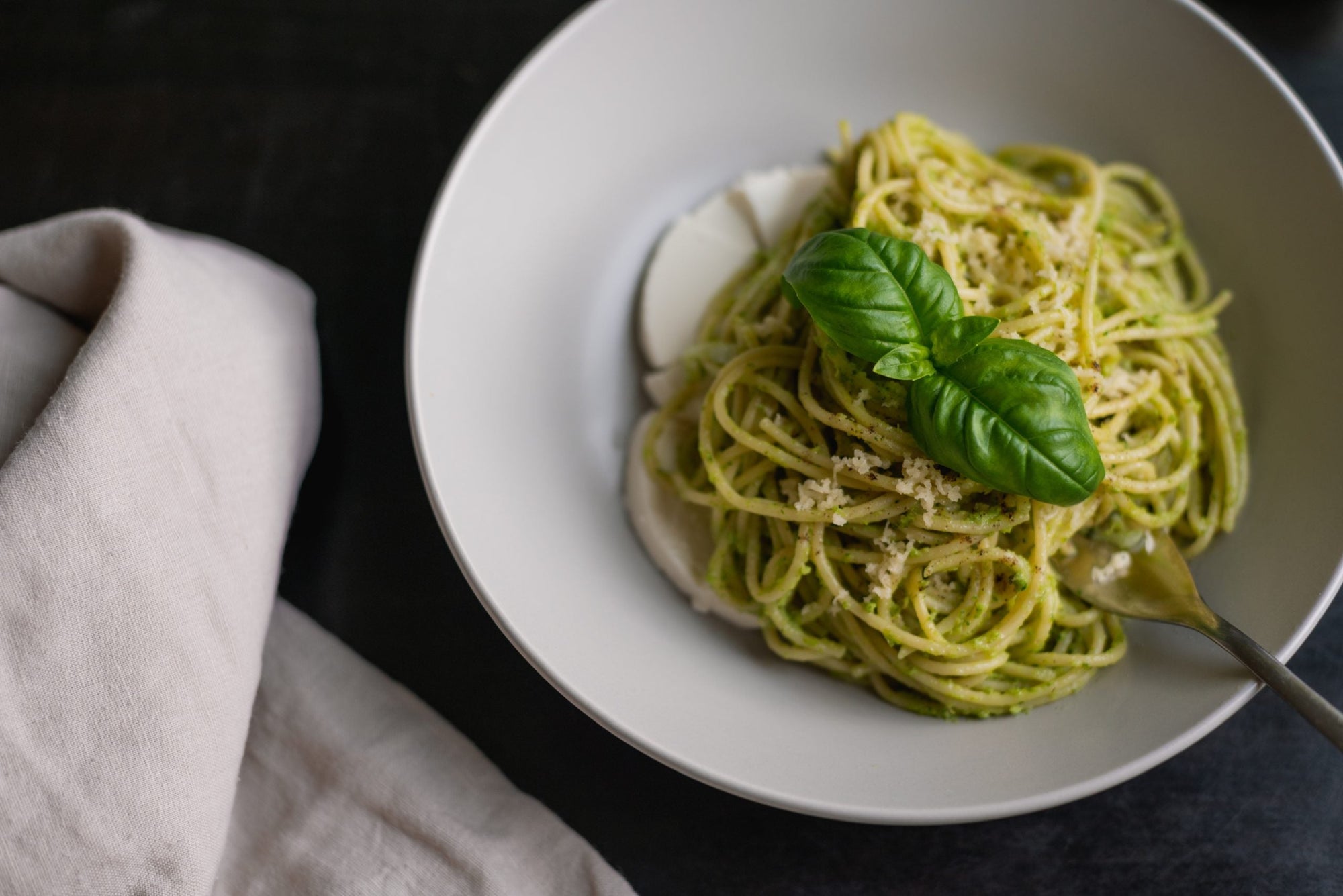 Grandmas egg noodles with parmesan and basil